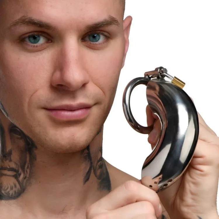 Locking Stainless Chastity Cage 3 rings*