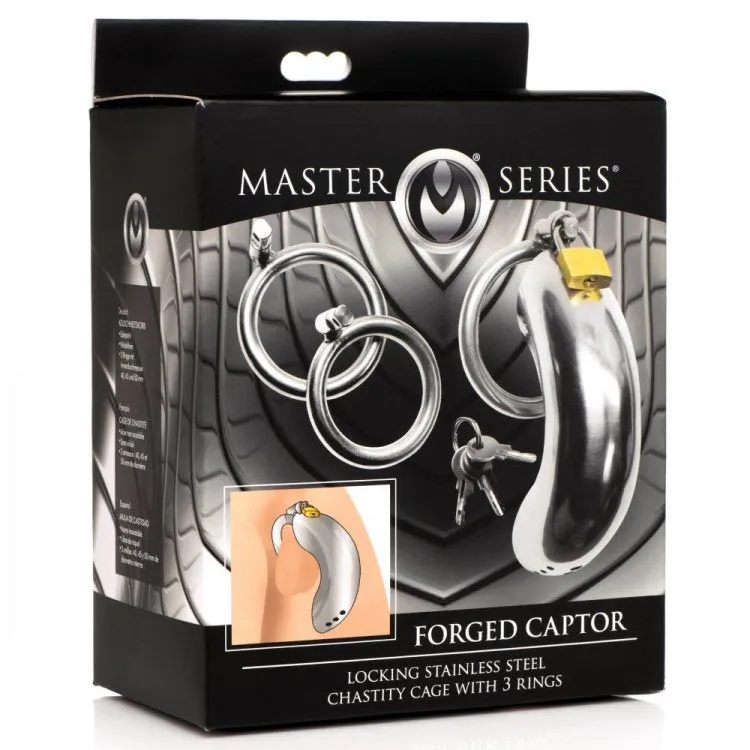 Locking Stainless Chastity Cage 3 rings*