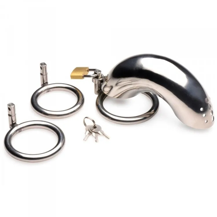 Locking Stainless Chastity Cage 3 rings*