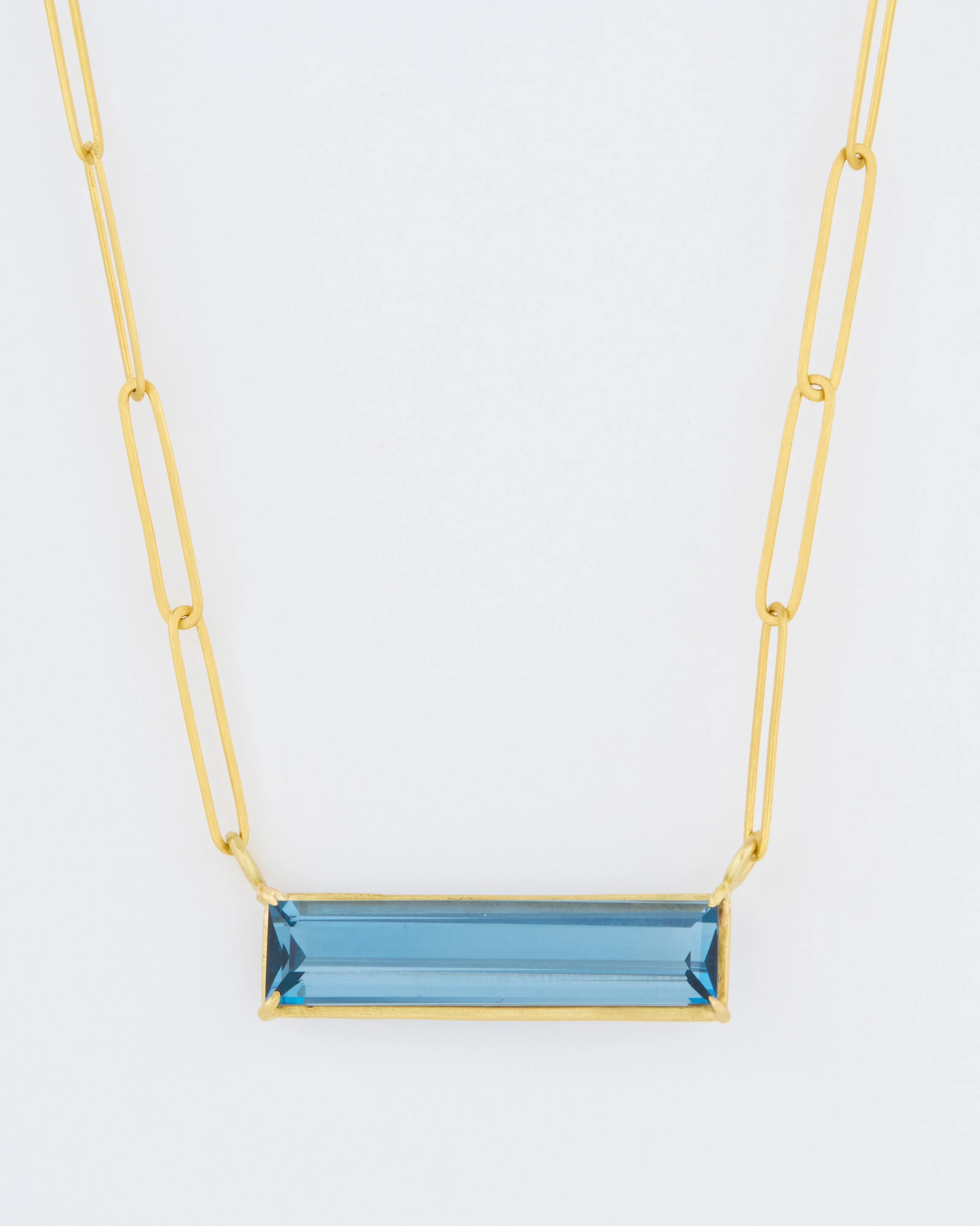 london blue topaz bar necklace