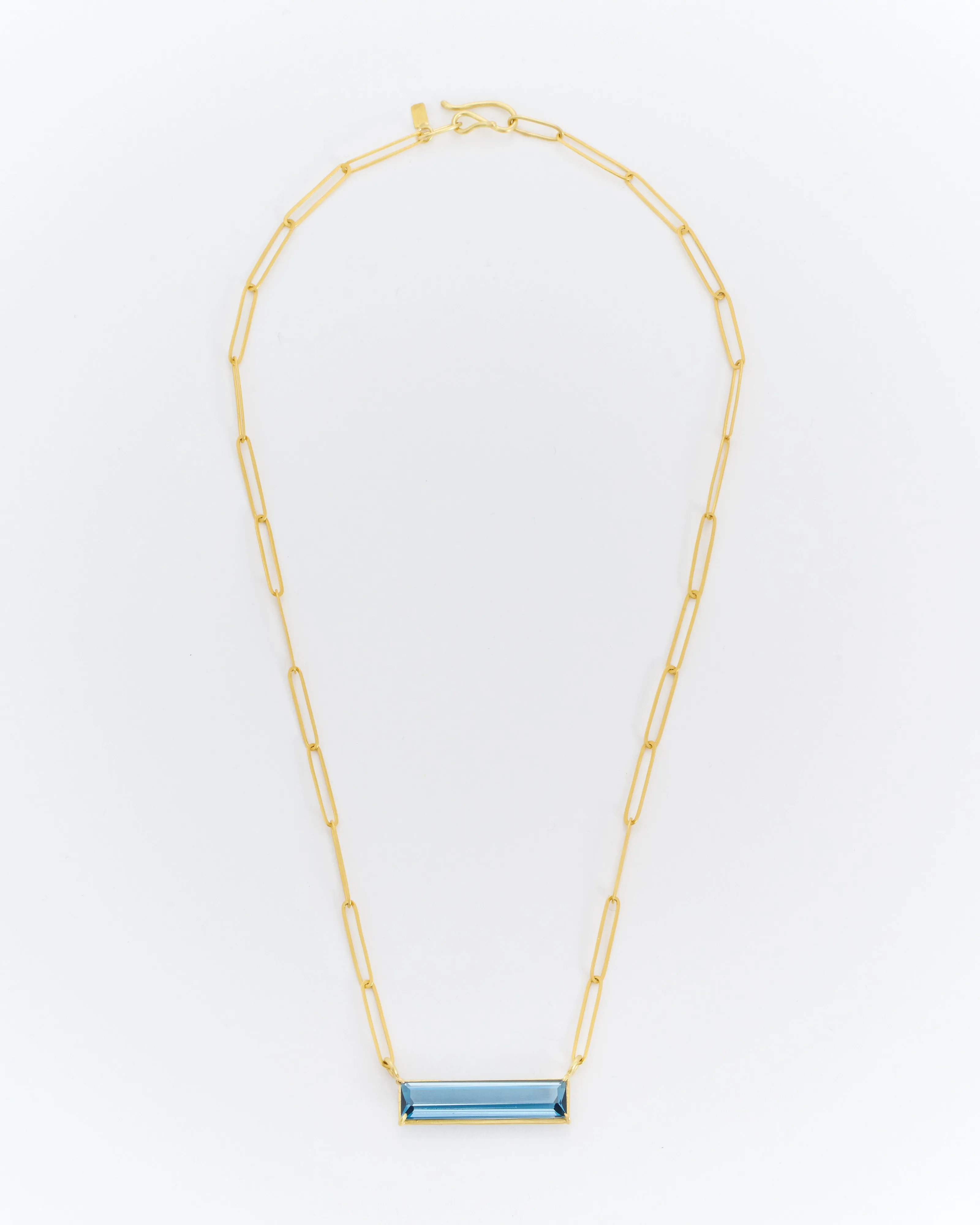 london blue topaz bar necklace