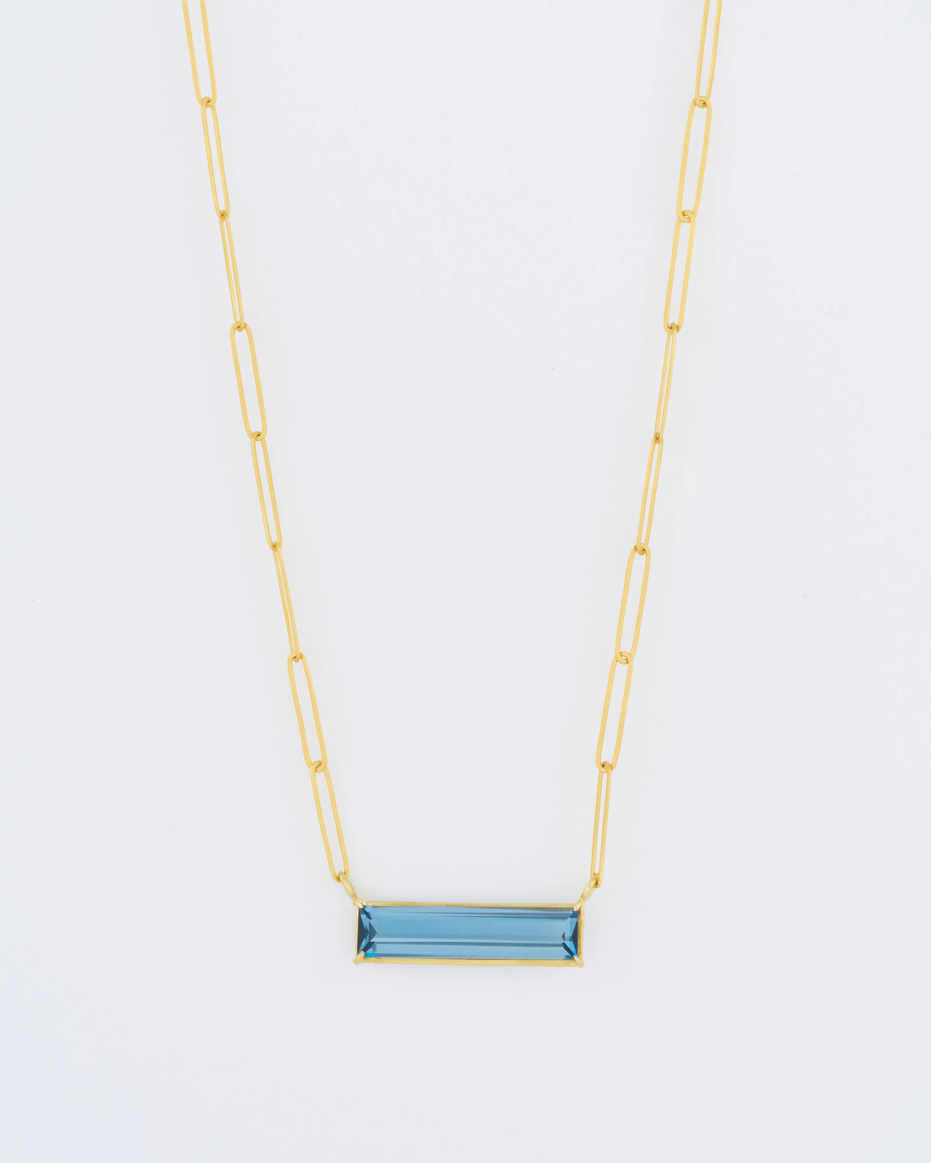 london blue topaz bar necklace