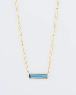 london blue topaz bar necklace
