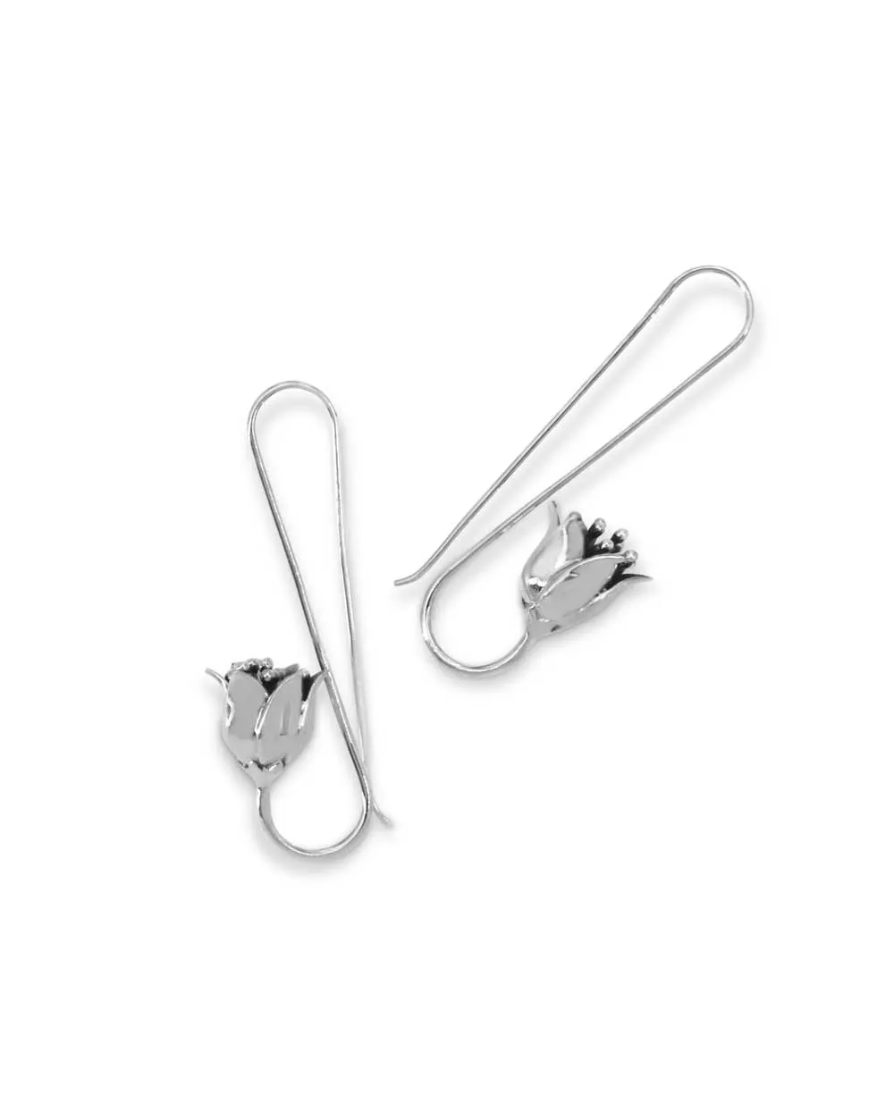 Lotus Design Threader Earrings