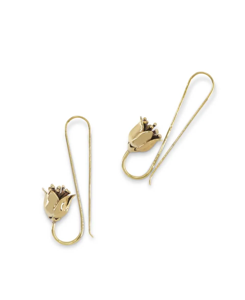 Lotus Design Threader Earrings