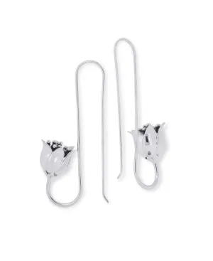 Lotus Design Threader Earrings
