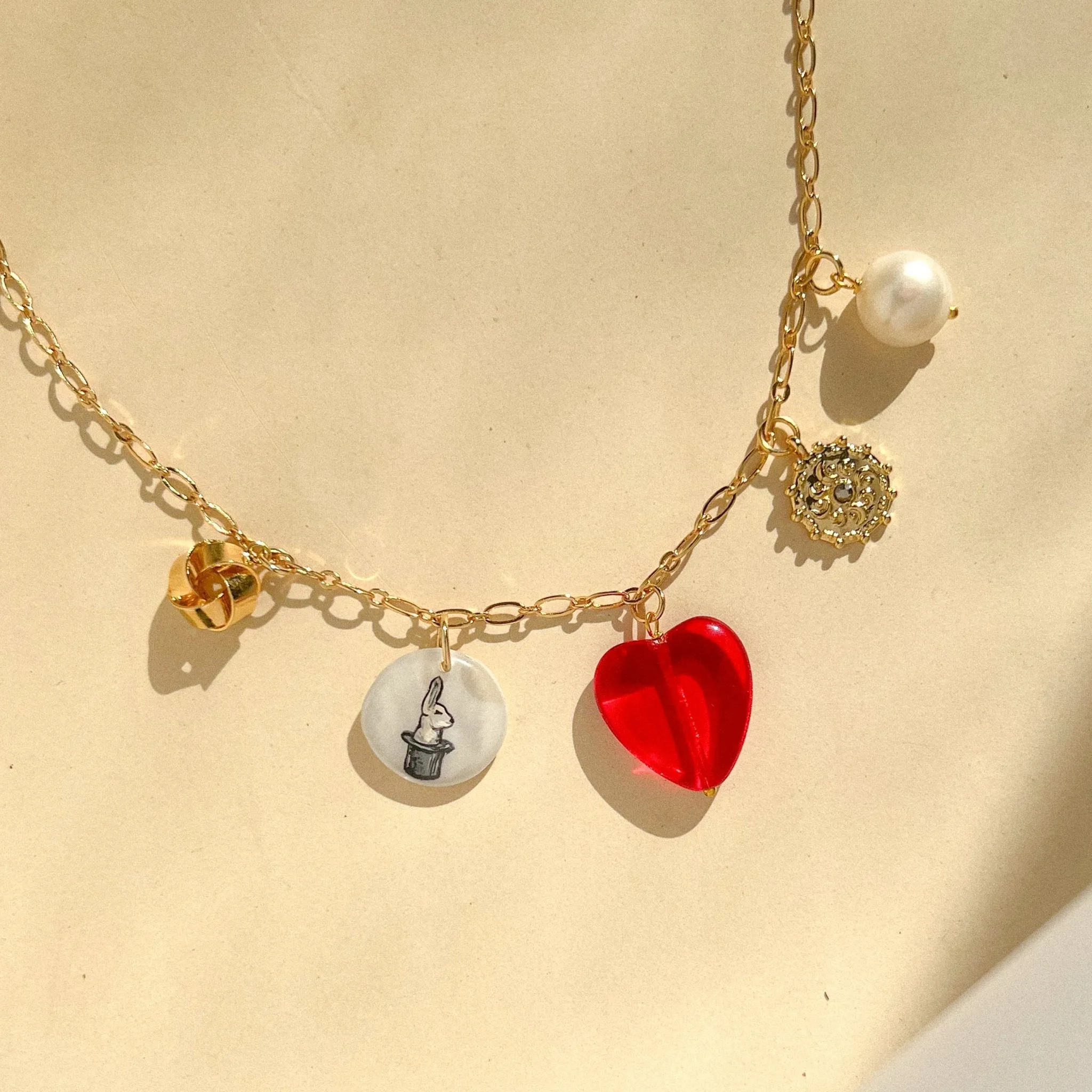 Lucky Rabbit Heart Charm Necklace