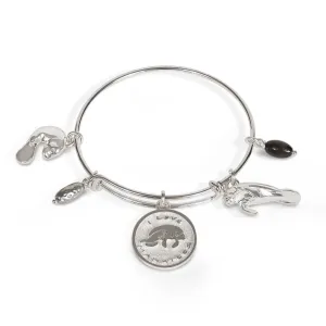 Manatee Bracelet for Women, Manatee Bangle Bracelet, Manatee Charm Bracelet, Adjustable Bracelet for Women, Expandable Bracelet with Manatee Charms