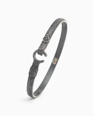 Marine Texture Hook Bracelet with Compass, 5mm