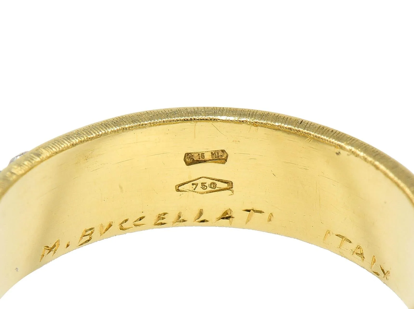 Mario Buccellati 1950's 18K Gold Silver Brunito Fruit Vine Vintage Unisex Eternity Band Ring