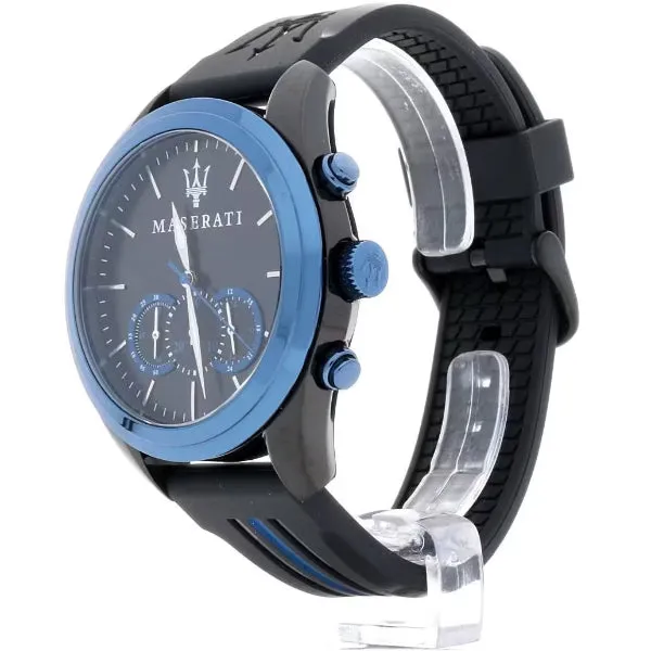 Maserati Traguardo Black Silicone Strap Black Dial Quartz Watch for Gents - R8871612006