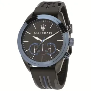 Maserati Traguardo Black Silicone Strap Black Dial Quartz Watch for Gents - R8871612006