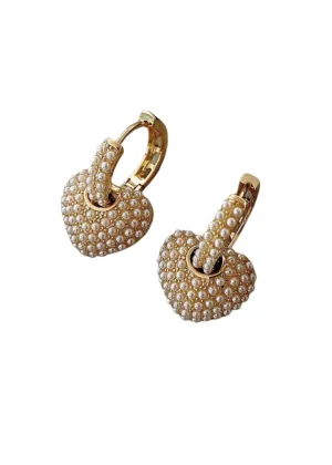 ME THE LABEL Peggy Pearl Hoops - Gold