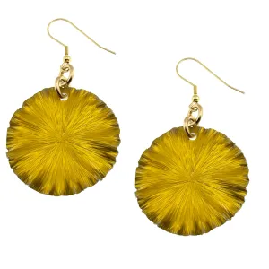 Medium Canary Yellow Anodized Aluminum Lily Pad Earrings