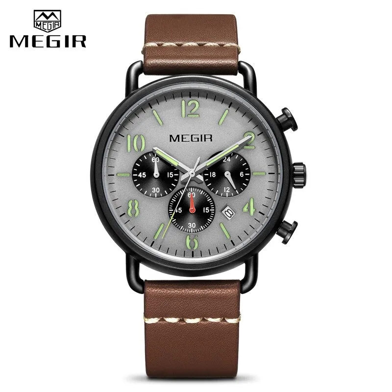 MEGIR Fashion Casual Watch Men Top Brand Luxury Steel Mesh Waterproof Quartz Wrist Watch Men&#39;s Sport Chronograph Watches
