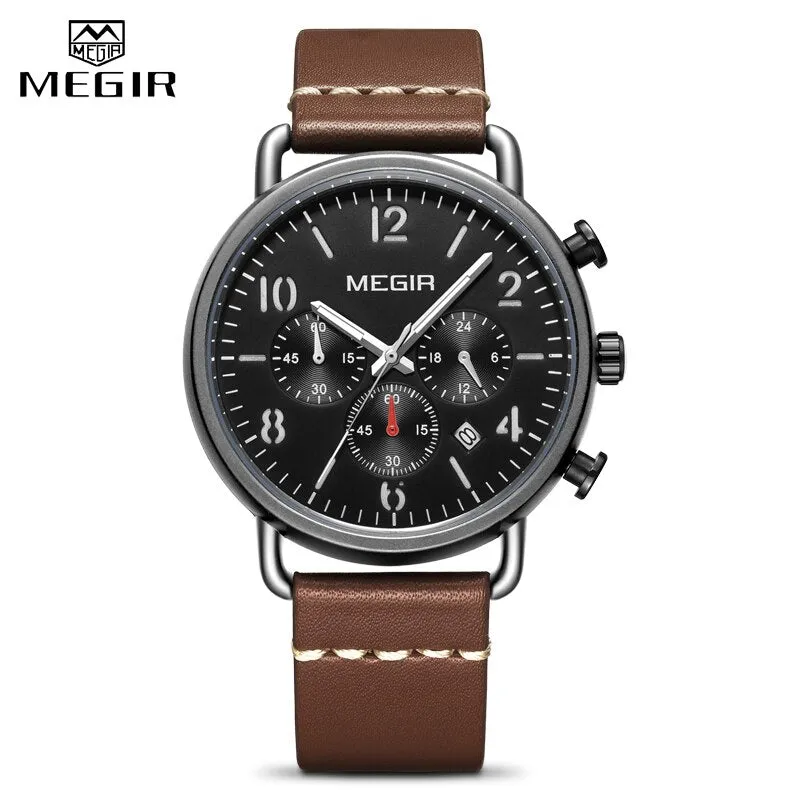 MEGIR Fashion Casual Watch Men Top Brand Luxury Steel Mesh Waterproof Quartz Wrist Watch Men&#39;s Sport Chronograph Watches