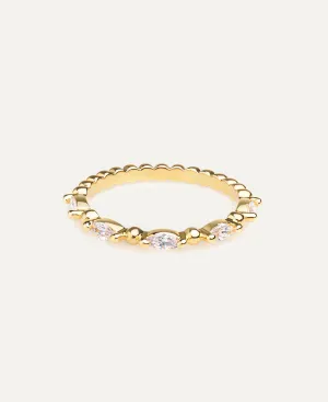 Meline 14K Gold Bead Ring