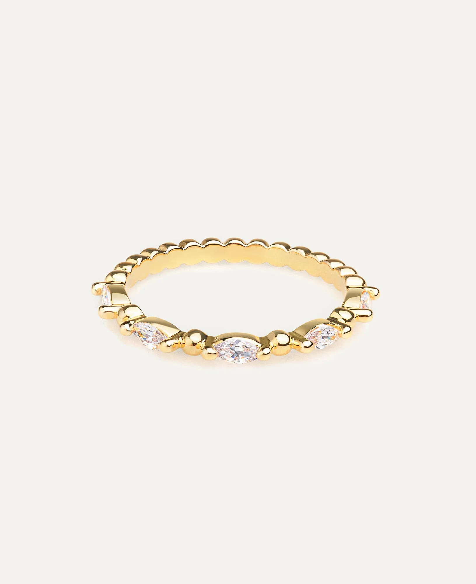 Meline 14K Gold Bead Ring