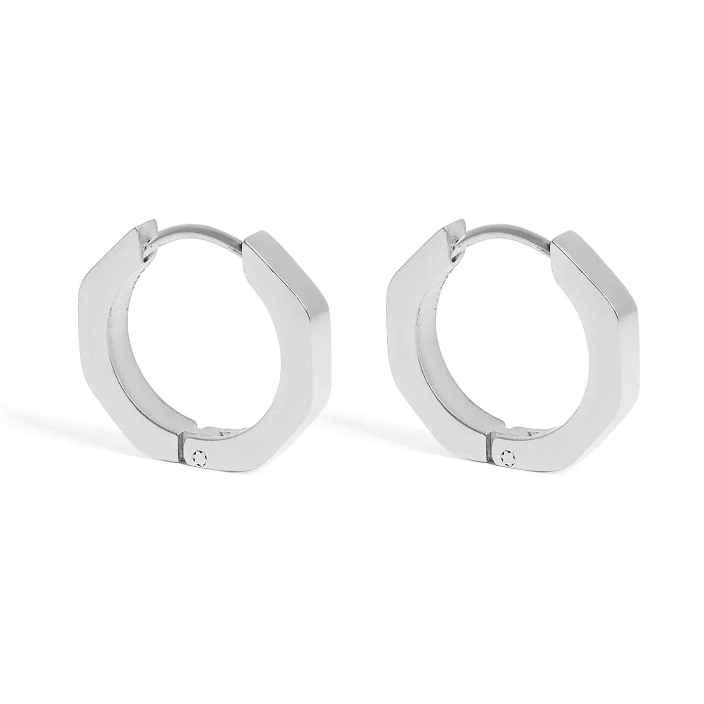Melody 18K Gold PVD and Stainless Steel PVD Geometric Huggie Earrings