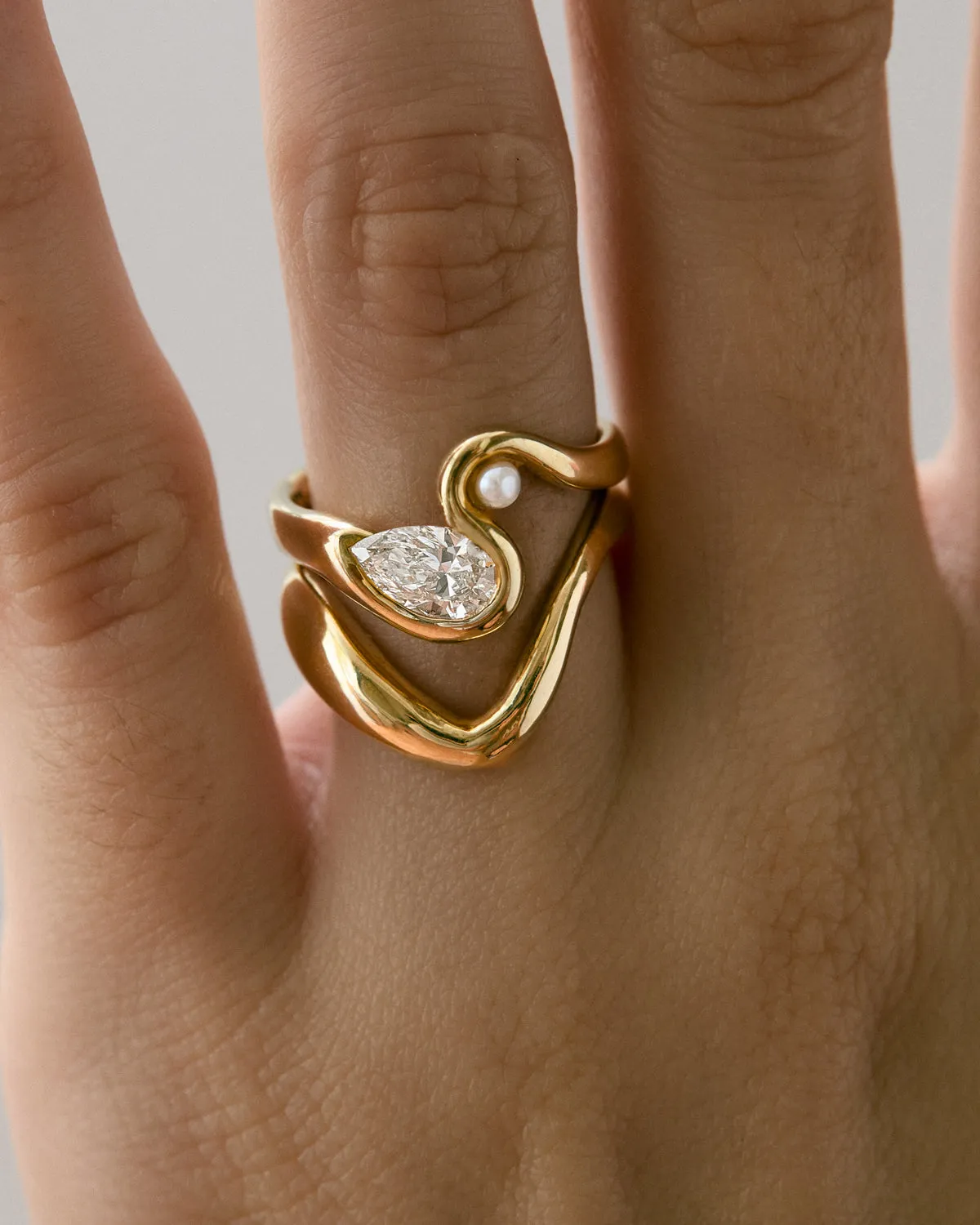 melted diamond ring