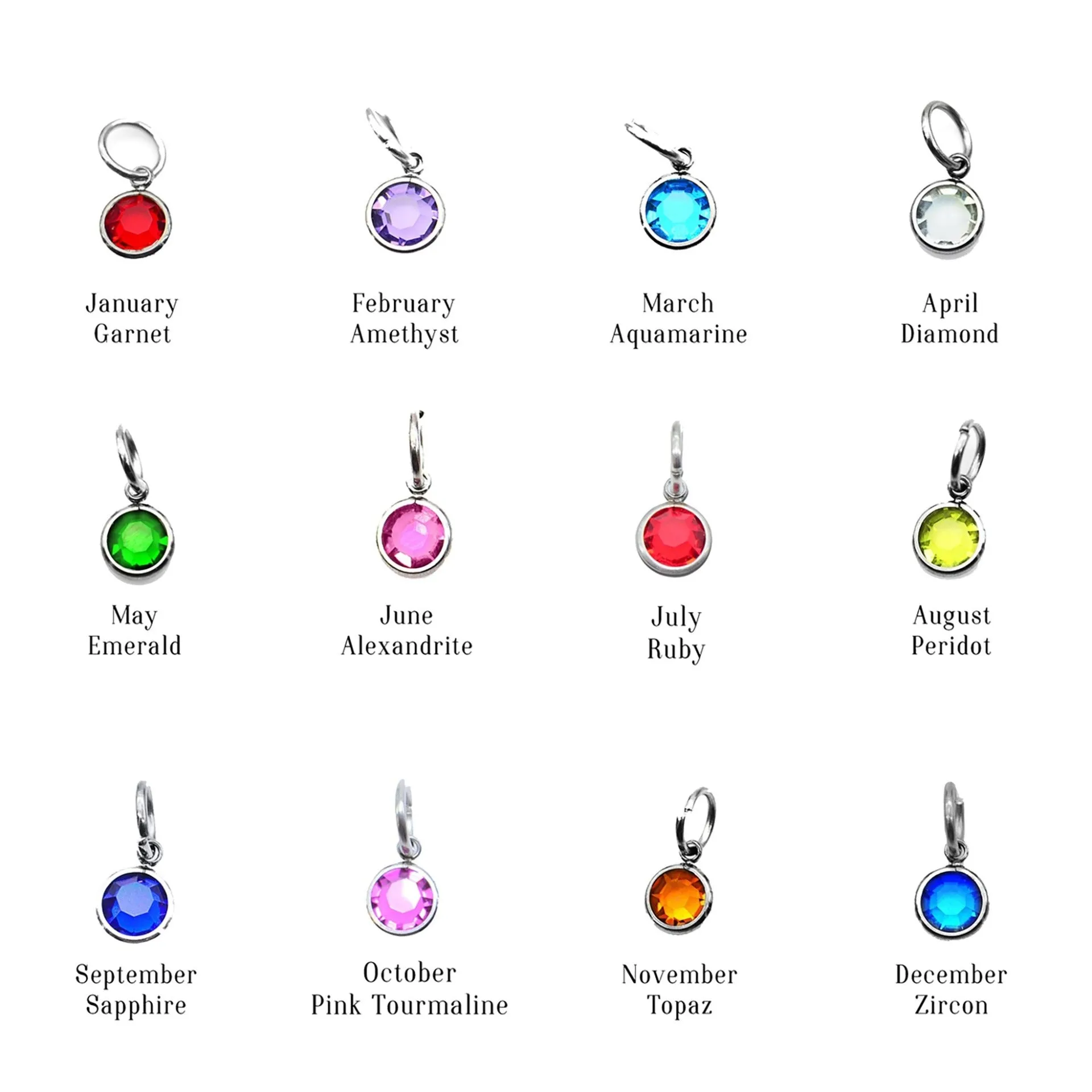 Memorial Angel Footprint Necklace with Birthstone Charm