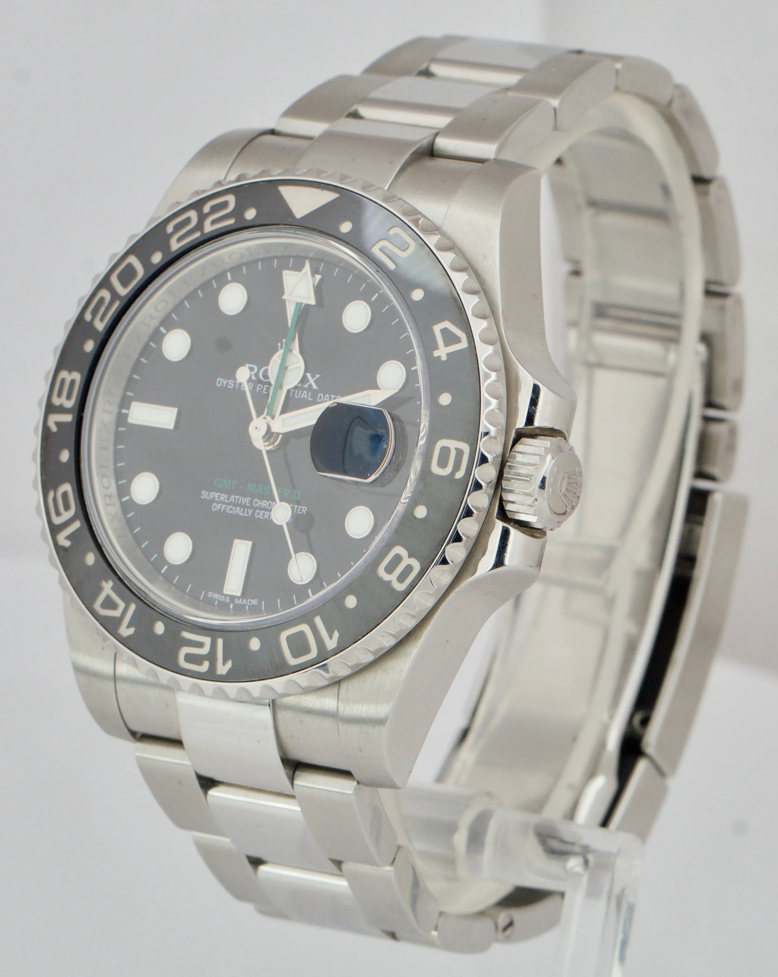 Men's Rolex GMT-Master II Stainless Steel Black 40mm Ceramic Watch 116710 LN