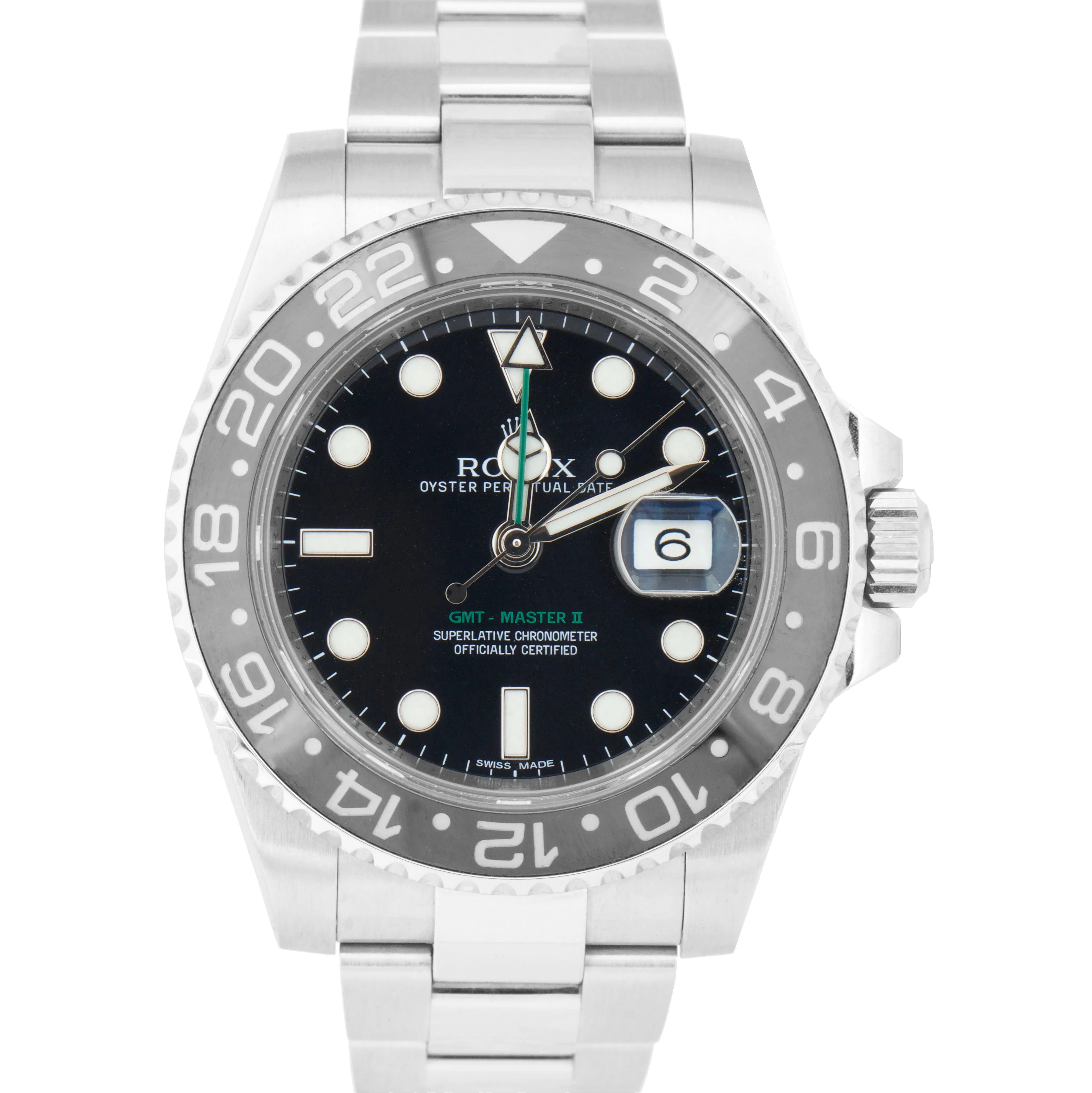 Men's Rolex GMT-Master II Stainless Steel Black 40mm Ceramic Watch 116710 LN