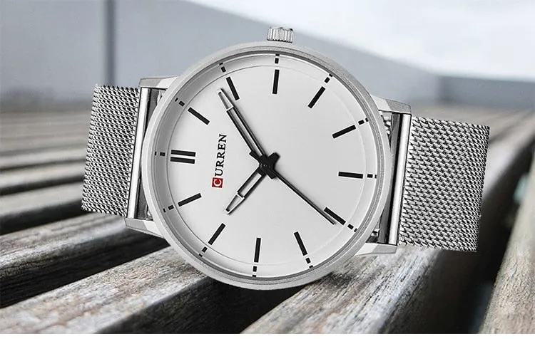 Mens Top Brand Watches CURREN Luxury Quartz Watch Men Waterproof Sport Wrist Watch For Men Slim Mesh Clock Relogio Masculino
