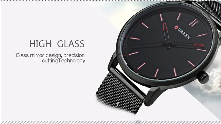 Mens Top Brand Watches CURREN Luxury Quartz Watch Men Waterproof Sport Wrist Watch For Men Slim Mesh Clock Relogio Masculino