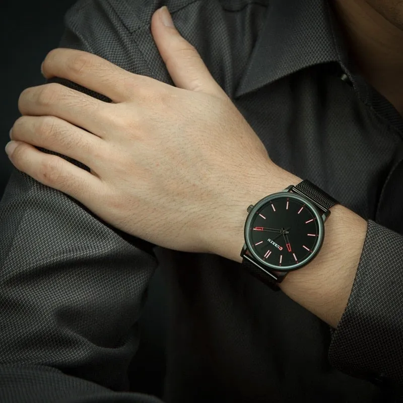 Mens Top Brand Watches CURREN Luxury Quartz Watch Men Waterproof Sport Wrist Watch For Men Slim Mesh Clock Relogio Masculino