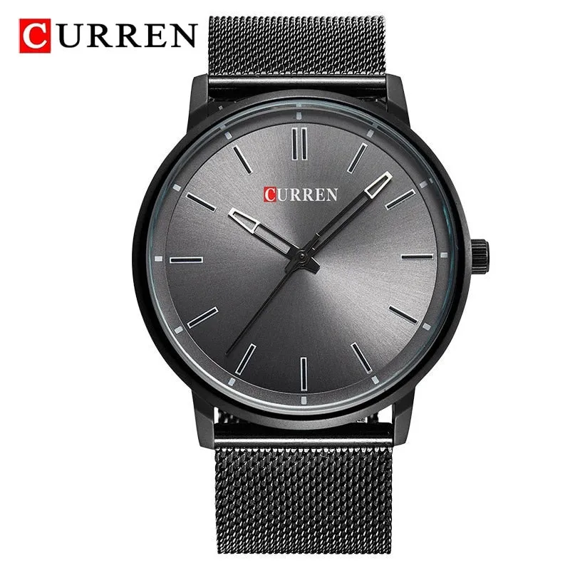 Mens Top Brand Watches CURREN Luxury Quartz Watch Men Waterproof Sport Wrist Watch For Men Slim Mesh Clock Relogio Masculino