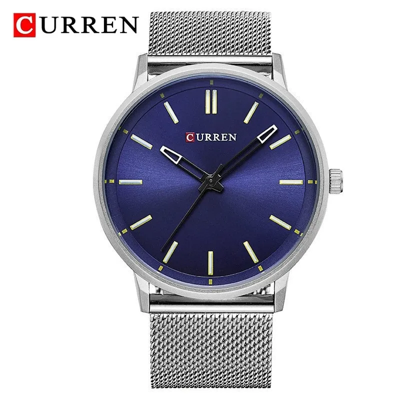 Mens Top Brand Watches CURREN Luxury Quartz Watch Men Waterproof Sport Wrist Watch For Men Slim Mesh Clock Relogio Masculino