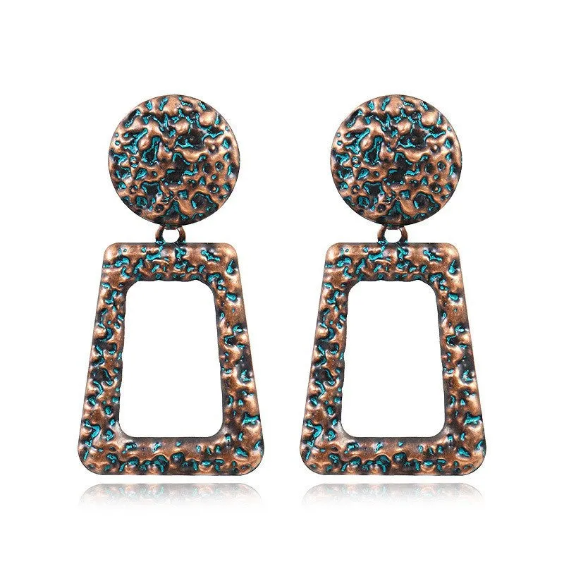 Metal wind geometric earrings