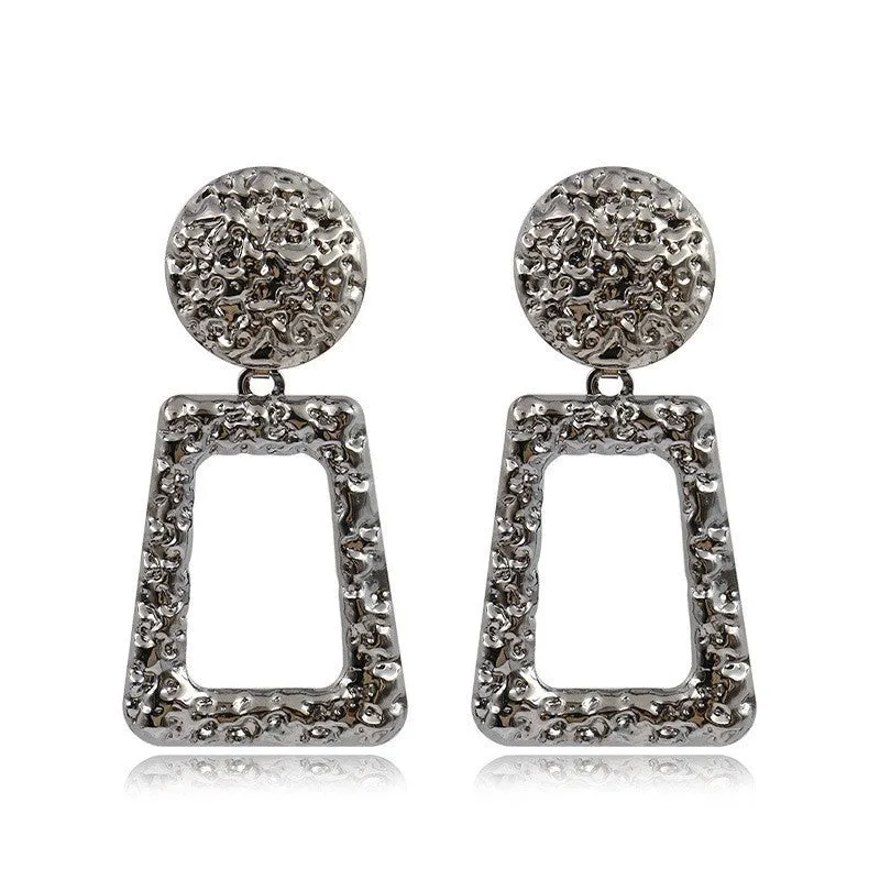Metal wind geometric earrings