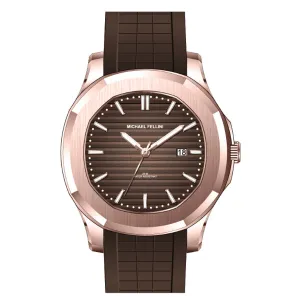 Michael Fellini Brown Silicone Strap Brown Dial Quartz Watch for Gents - MF2364-03