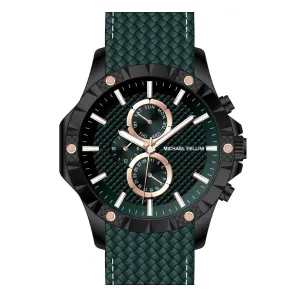 Michael Fellini Green Silicone Strap Green Dial Chronograph Quartz Watch for Gents - MF2365-05