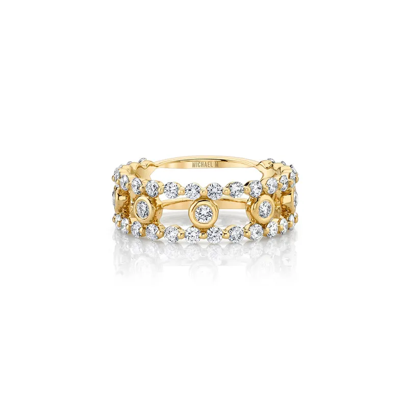 Michael M 14K Yellow Gold Cloud Stacked Ring B388