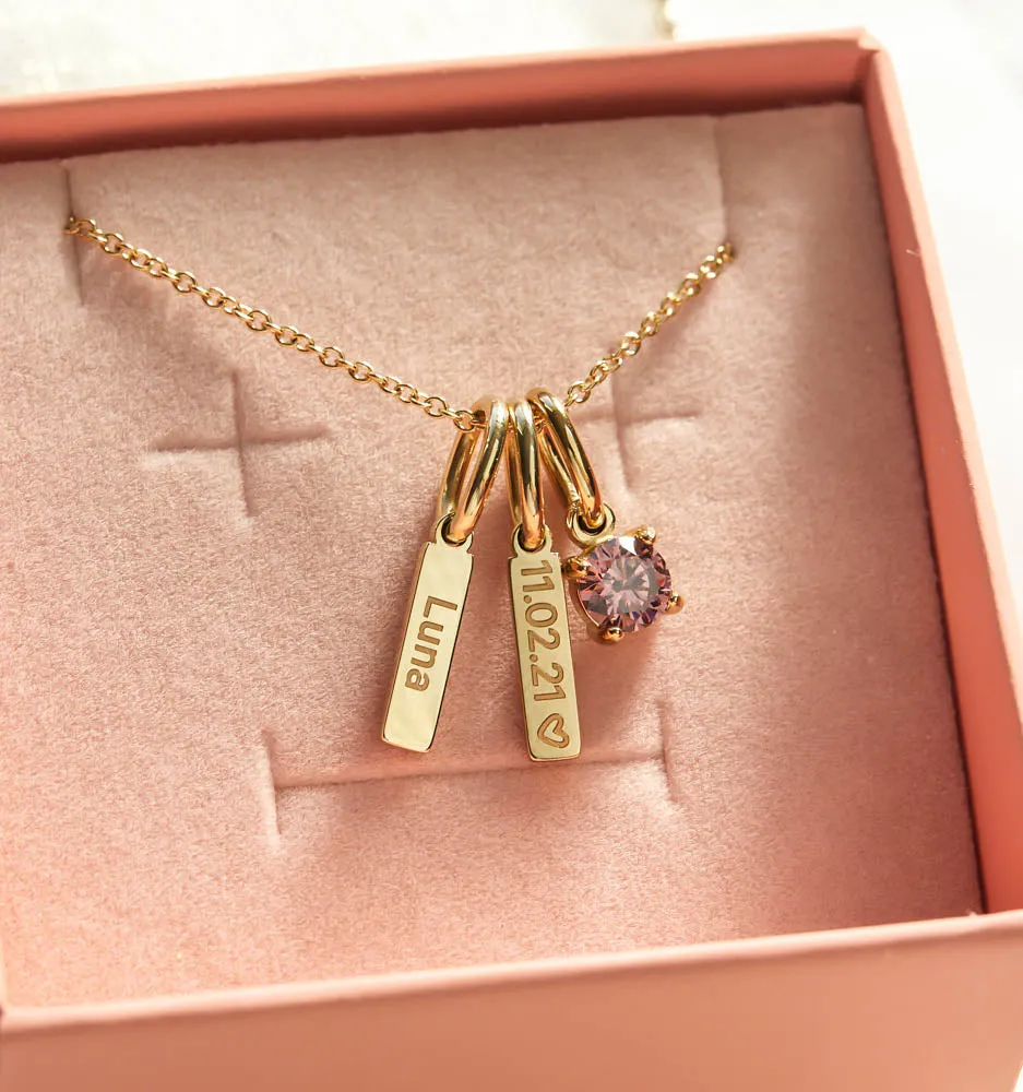 Mini Bar Birthstone Necklace