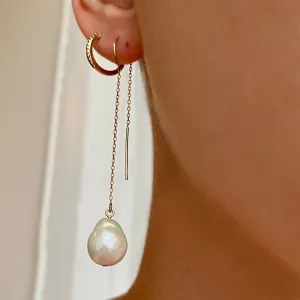Mini Baroque Pearl Ear Threaders