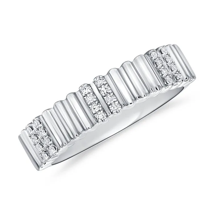 Mini Fluted Diamond Golden Ring
