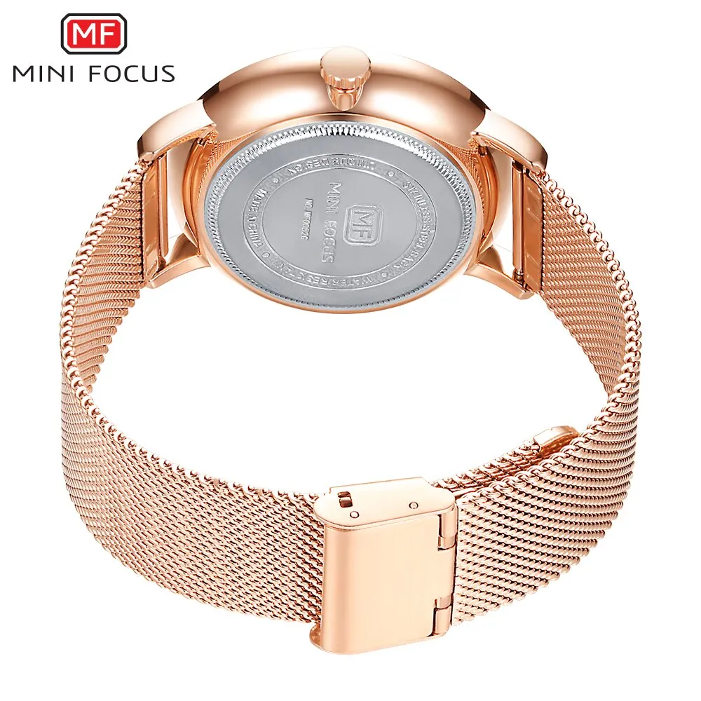 MINI FOCUS Luxury Brand Men&#39;s Watch Fashion Casual Quartz Watches Stainless Steel Mesh Belt Wristwatches Waterproof Clock Man