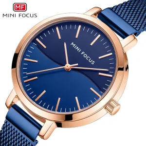 MINI FOCUS Luxury Women Watch Japanese Quartz Stainless Steel Mesh Band Waterproof Ladies Watches  Relogio Feminino