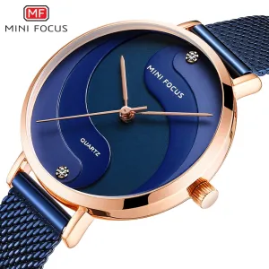 MINI FOCUS Watch Women Fashion Dress Quartz Watch Luxury Brand Ladies Full Steel Mesh Strap Waterproof Watches Female