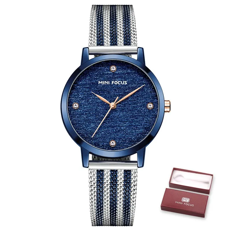 MINI FOCUS Women Rose gold Watches Top Luxury Brand Fashion Casual Ladies Quartz Watch Mesh Steel Band Lady Clock Montre Femme