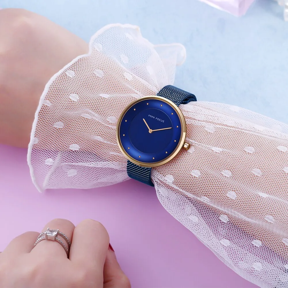 MINI FOCUS Women Watch Luxury Top Brand Business Watches Womens Clock Steel Mesh Watchband Simple Fashion Watch Ladies Relogio