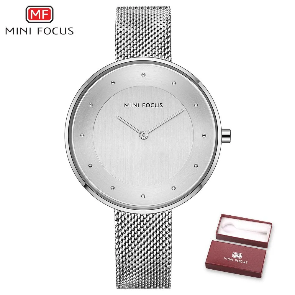 MINI FOCUS Women Watch Luxury Top Brand Business Watches Womens Clock Steel Mesh Watchband Simple Fashion Watch Ladies Relogio