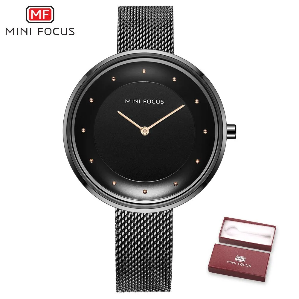 MINI FOCUS Women Watch Luxury Top Brand Business Watches Womens Clock Steel Mesh Watchband Simple Fashion Watch Ladies Relogio