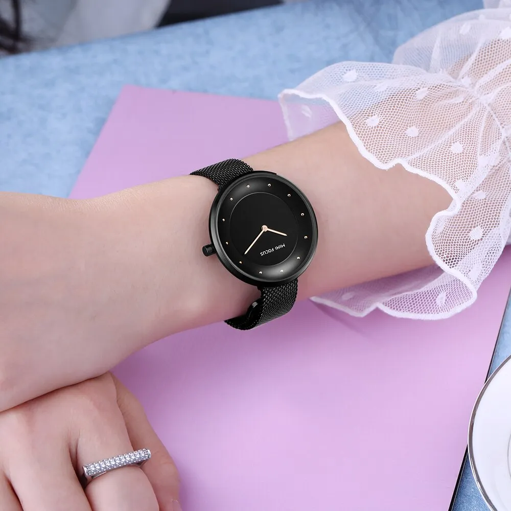 MINI FOCUS Women Watch Luxury Top Brand Business Watches Womens Clock Steel Mesh Watchband Simple Fashion Watch Ladies Relogio