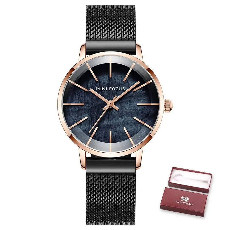 MINI FOCUS Women Watch Top Luxury Brand  Female Waterproof Fashion Lady watches Woman Mesh Belt Quartz Wristwatch Reloj Mujer