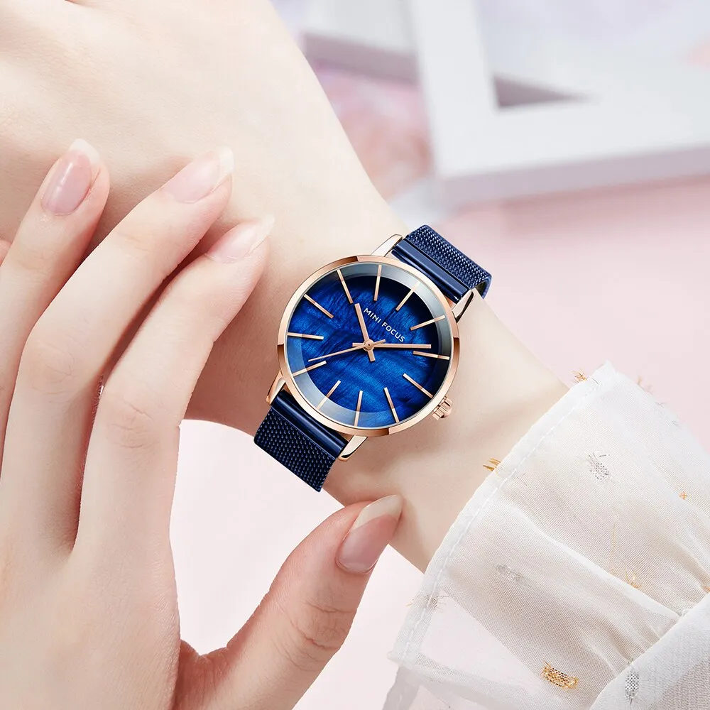 MINI FOCUS Women Watch Top Luxury Brand  Female Waterproof Fashion Lady watches Woman Mesh Belt Quartz Wristwatch Reloj Mujer